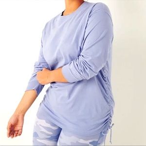 VS PINK CAMPUS LONG SLEEVE RUCHED TEE